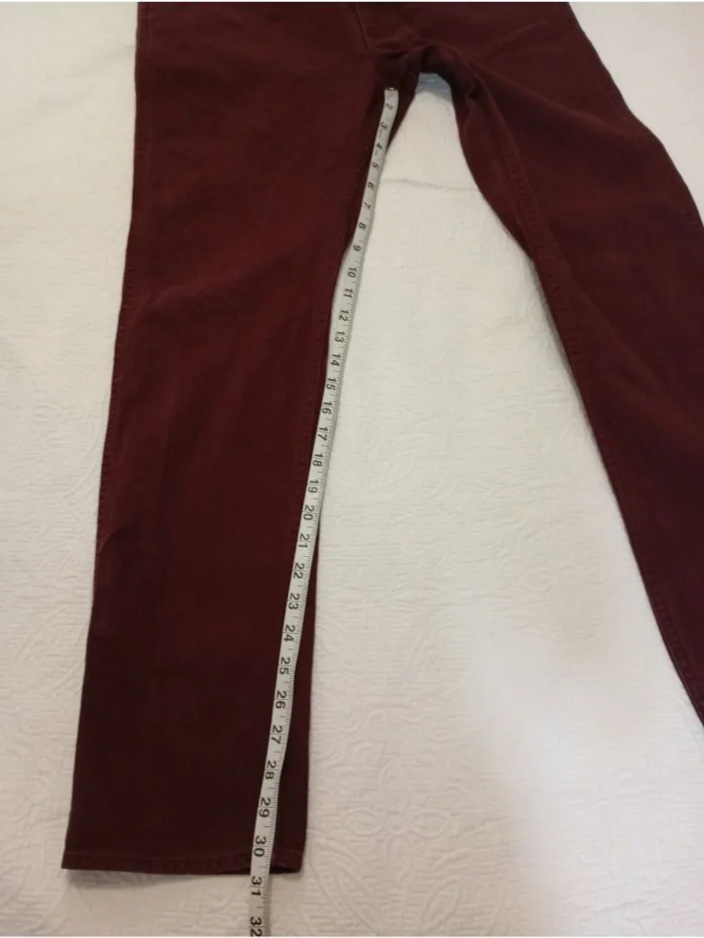 J.Crew Mens The Sutton Corduroy Pants In Burgundy Size 32x32